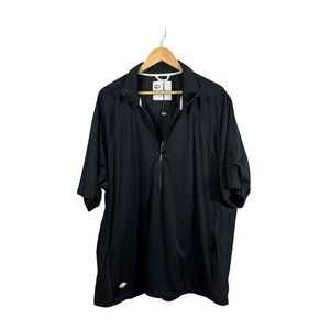 NWT Fidra Golf USA Men’s Short Sleeve Quarter Zip Windbreaker Black Size XL